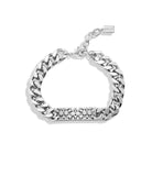 437833rho-quilted signature link bracelet-rhodium