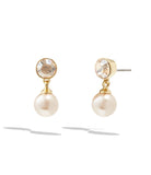 440602gld-pearl drop earrings-pink pearl
