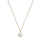 440611gld-signature coin pearl pendant necklace-pearl