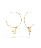 Iconic Charm Hoop Earrings-448319GLD-Shiny Gold