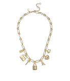 Iconic Charm Bib Necklace-448324GLD-Shiny Gold