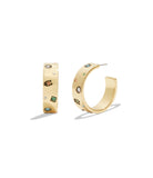 Signature Gem Hoop Earrings-448334GLD-Multi/Gold
