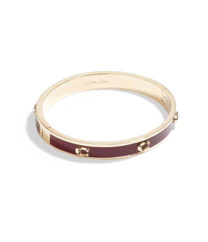 Signature Enamel Bangle Bracelet-448374GLD-Red/Gold