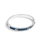 Signature Enamel Bangle Bracelet-448374RHO-Blue/Rhodium