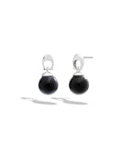 Signature Bead Drop Earrings-448394RHO-Black/Rhodium