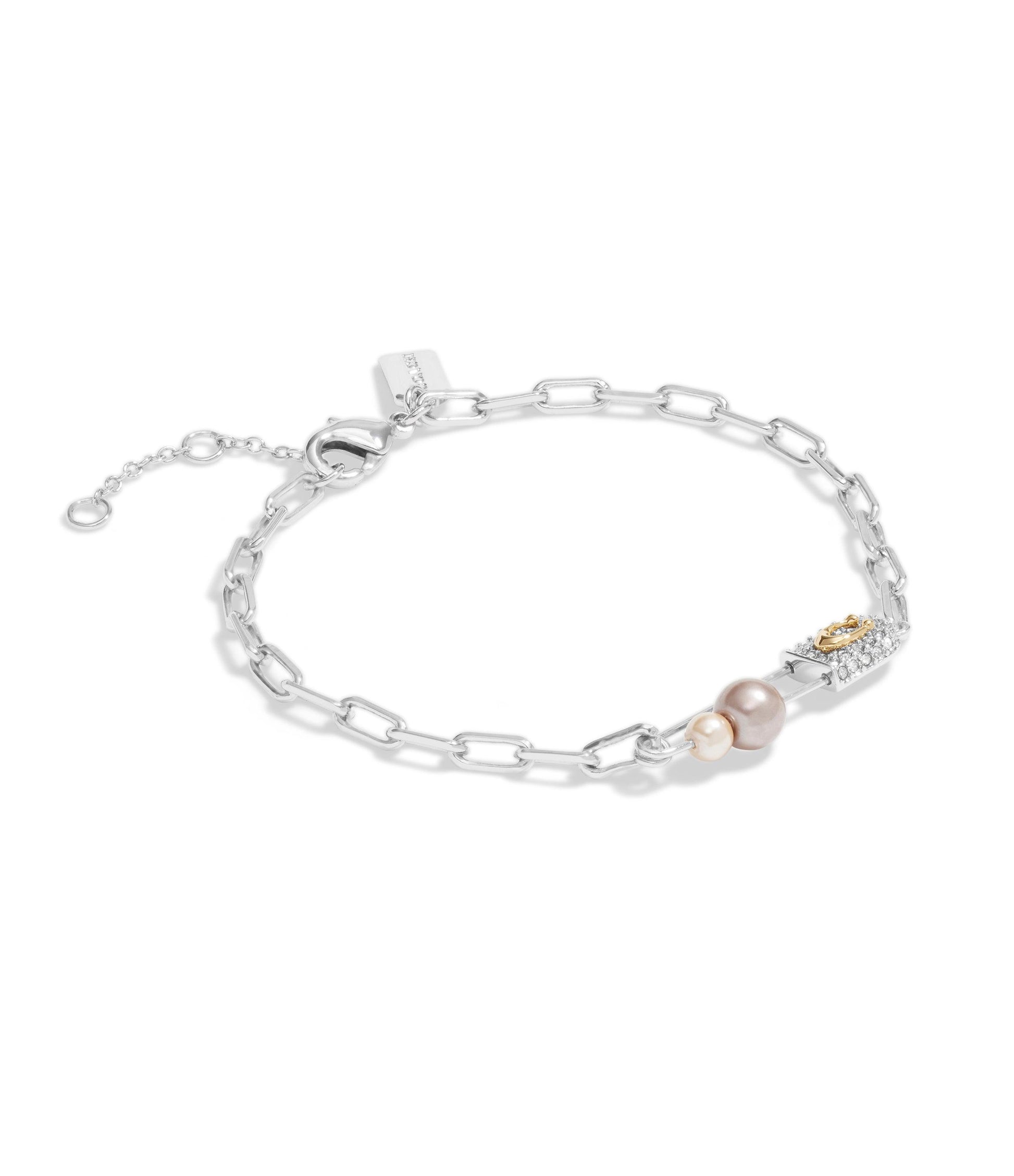 Signature Safety Pin Bracelet-450411RHO-Multi/Rhodium