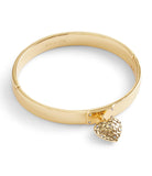 Signature Quilted Heart Bangle Bracelet-37460418Gld-Crystal