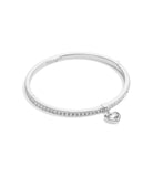 Stone Heart Charm Bangle Bracelet-37460429Rho-Crystal