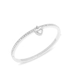 Stone Heart Charm Bangle Bracelet-37460429Rho-Crystal