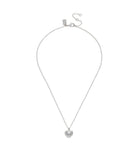 Stone Heart Pendant Necklace-37460431Rho-Crystal