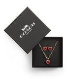 Enamel Heart Boxed Jewelry Set