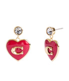 Signature Heart Drop Boxed Earrings-37463845Gld-Red
