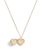 Signature Heart Locket Boxed Necklace-37463846Gld-Black