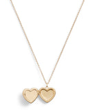 Signature Heart Locket Boxed Necklace-37463846Gld-Red