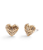 Signature Quilted Heart Stud Earrings-37463847Gld-Crystal