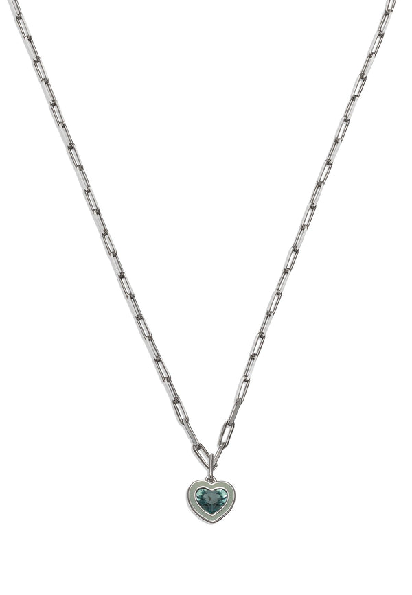 Enamel Boarder Heart Necklace