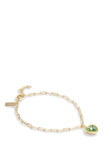 Enamel Boarder Heart Bracelet-426074GLD-Green/Gold