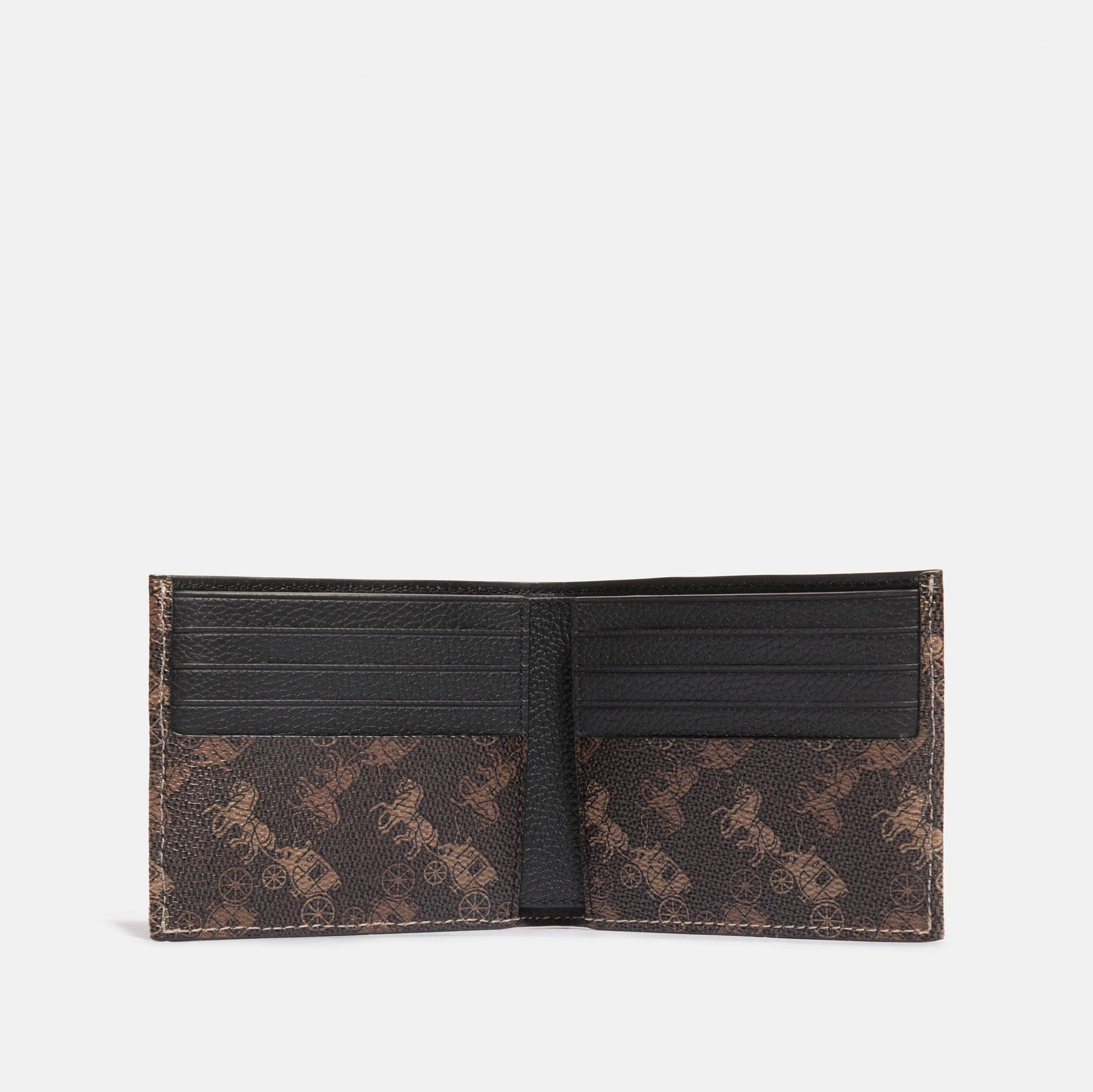 Double Billfold Wallet With Horse And Carriage Print - COACH Saudi Arabia Official Site