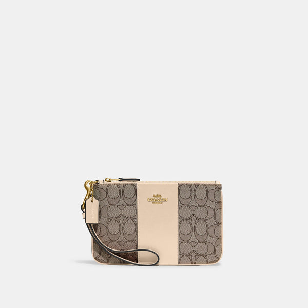 Boxed Small Wristlet In Signature Jacquard