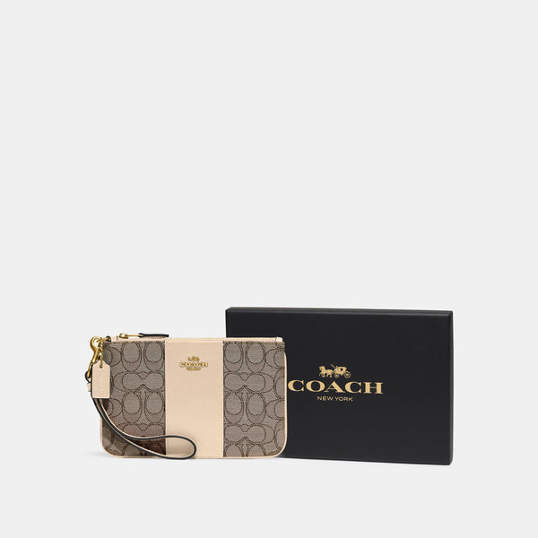 Boxed Small Wristlet In Signature Jacquard
