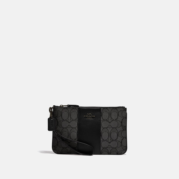Boxed Small Wristlet In Signature Jacquard