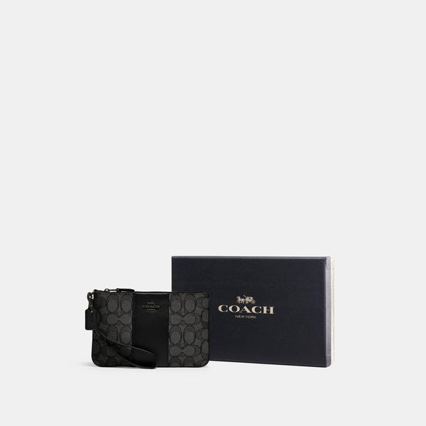 Boxed Small Wristlet In Signature Jacquard