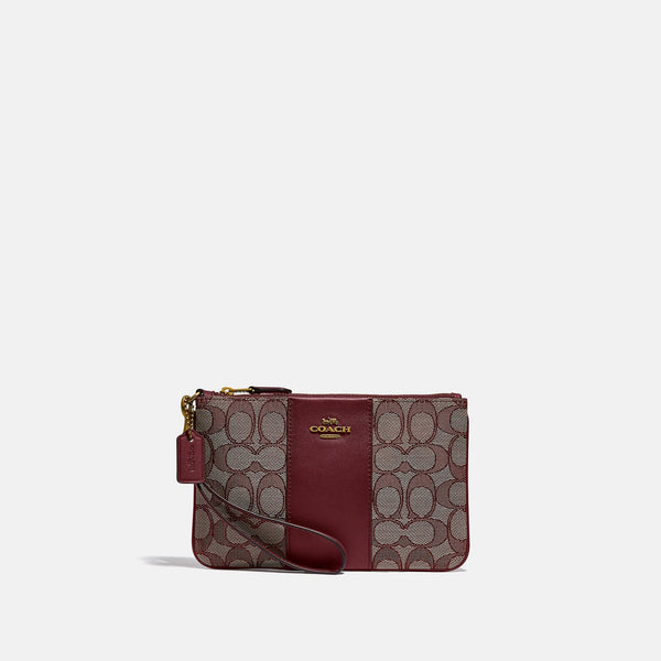 Boxed Small Wristlet In Signature Jacquard