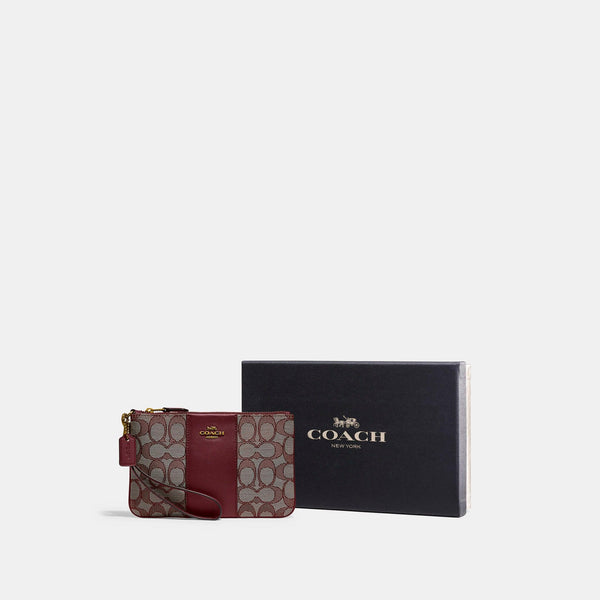 Boxed Small Wristlet In Signature Jacquard