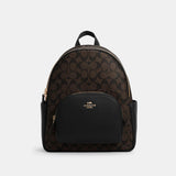 5671-Court Backpack In Signature Canvas-IM/Brown Black