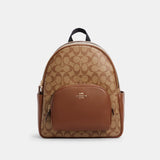 5671-Court Backpack In Signature Canvas-IM/Khaki Saddle 2