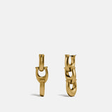 Sculpted Signature Chain Drop Stud Earrings