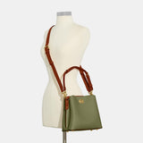 CA095-Willow Bucket Bag In Colorblock With Signature Canvas Interior-B4/Moss Multi