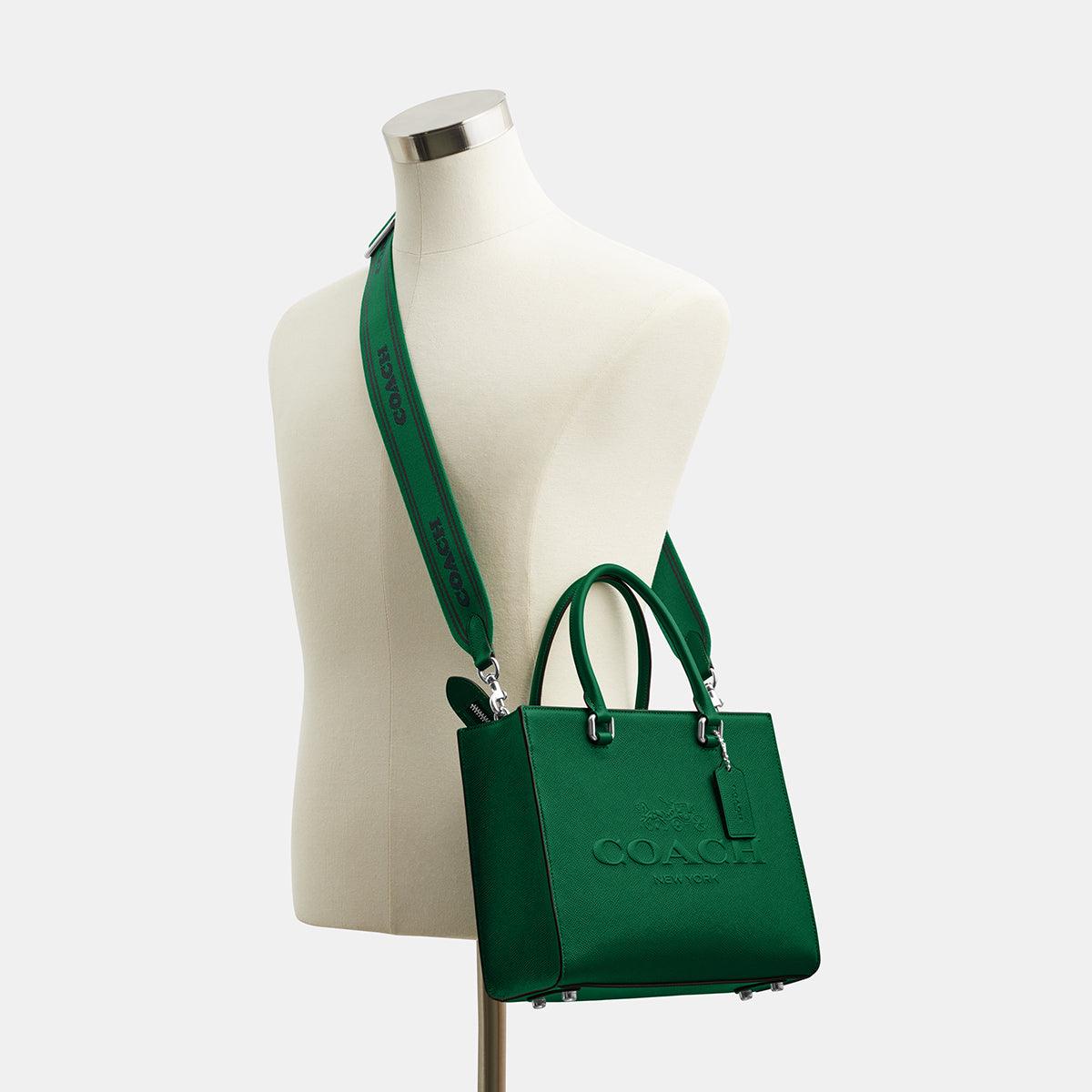 CJ845-Tote With Signature Canvas Interior-Green