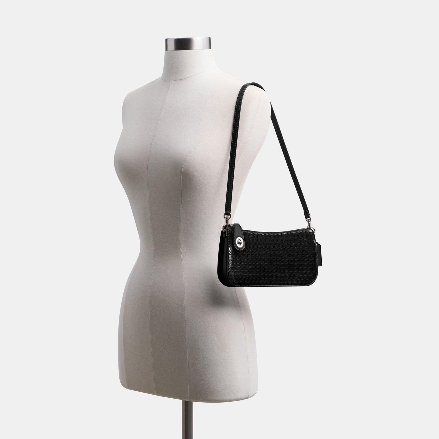 CM547-Penn Shoulder Bag With Sequins-LH/Black