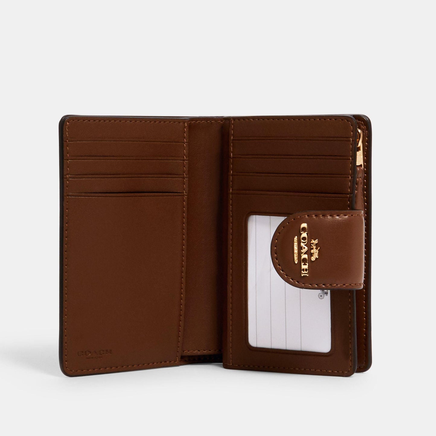 C0082-Medium Corner Zip Wallet In Signature Canvas-IM/Khaki Saddle 2