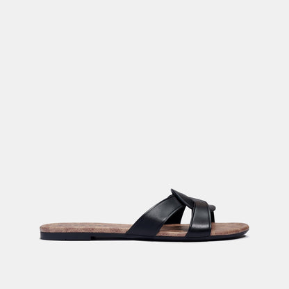 C2310-Essie Leather Sandal-Black