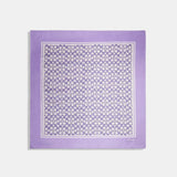 C2755-Vintage Signature Print Silk Square Scarf-Light Violet