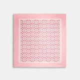 C2755-Vintage Signature Print Silk Square Scarf-Flower Pink