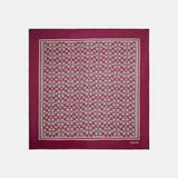 C2755-Vintage Signature Print Silk Square Scarf-CORAL