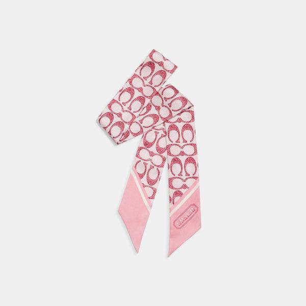 Vintage Signature Print Silk Skinny Scarf