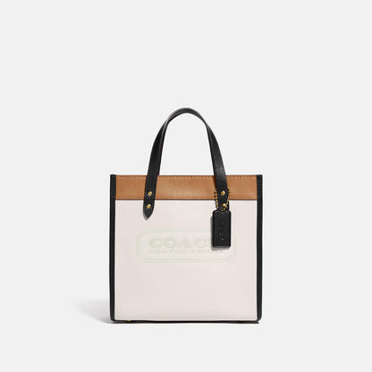 C3461-Field Tote 22 In Colorblock With Coach Badge-B4/Chalk Multi