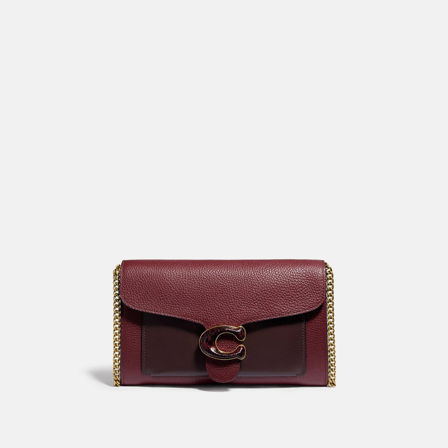 COACH-Tabby Chain Clutch In Colorblock With Snakeskin Detail-C4203-B4MZI