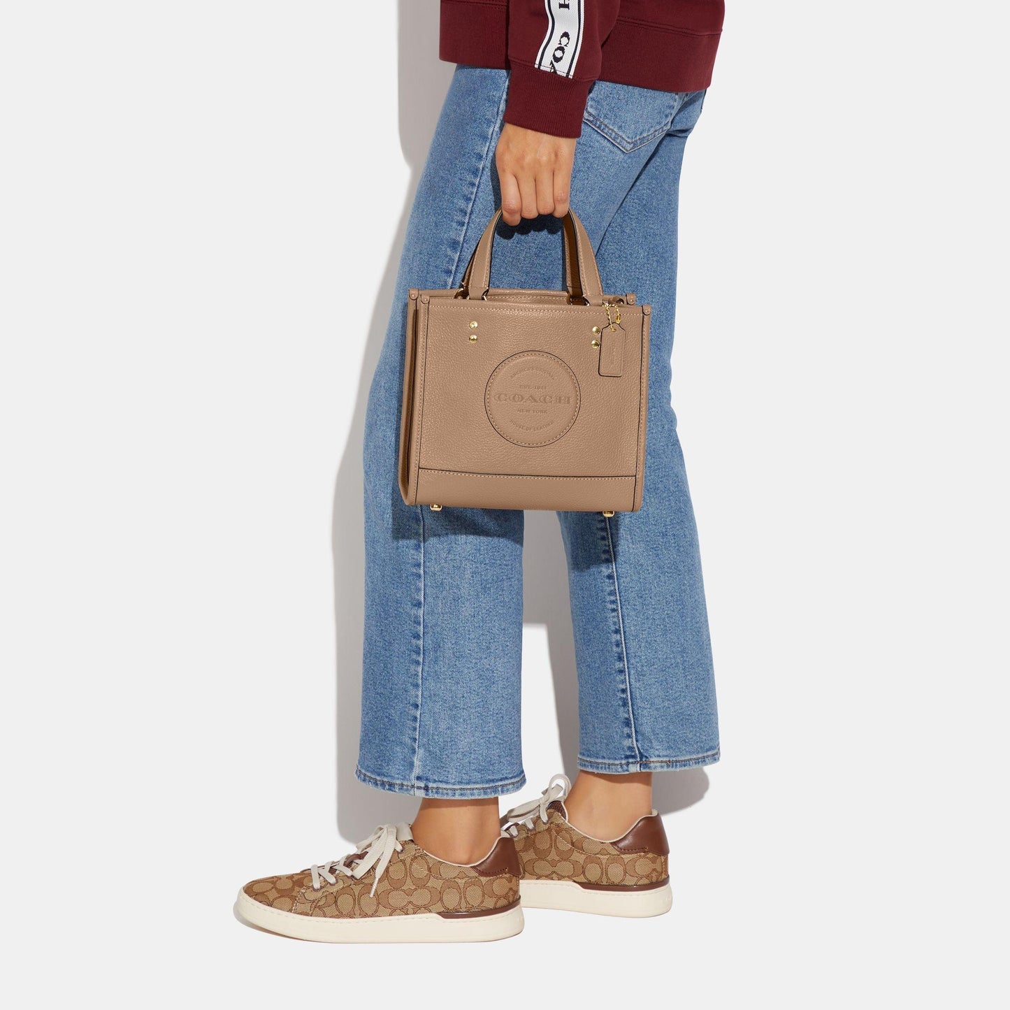 C5268-Dempsey Tote 22 With Coach Patch-IM/Taupe