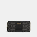 Boxed Slim Accordion Zip Wallet In Signature Textile Jacquard