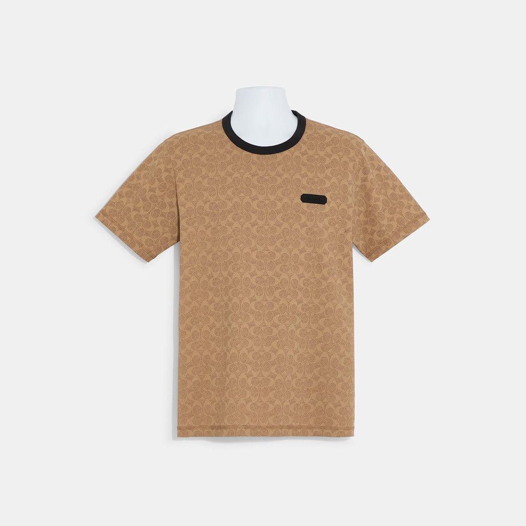 C5763-Essential T-Shirt In Organic Cotton-Tan Signature