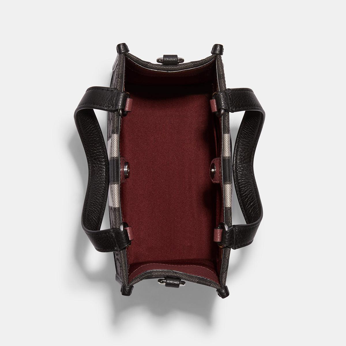 Dempsey Tote 22 In Signature Jacquard With Stripe And Coach Patch-C7083-Sv/Black Smoke Black Multi