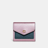 Coach-Wyn Small Wallet In Colorblock-B4/Metallic Pink Multi-C7210