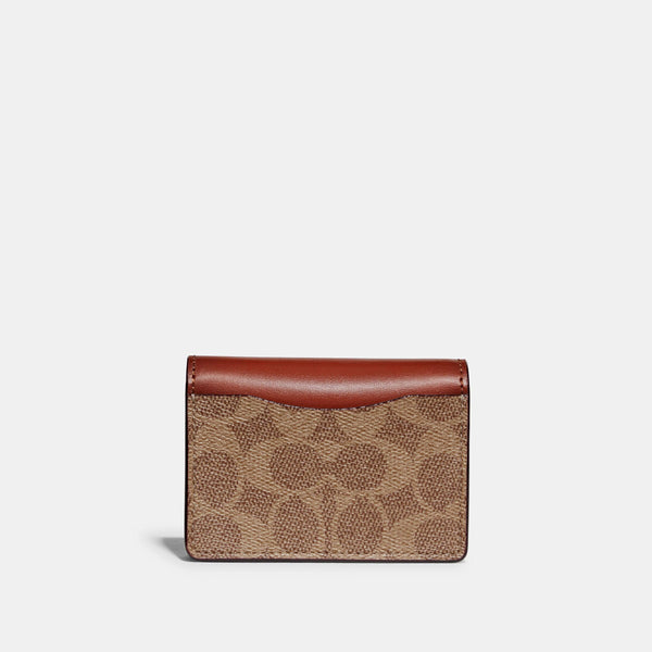 Half Flap Card Case In Colorblock Signature Canvas