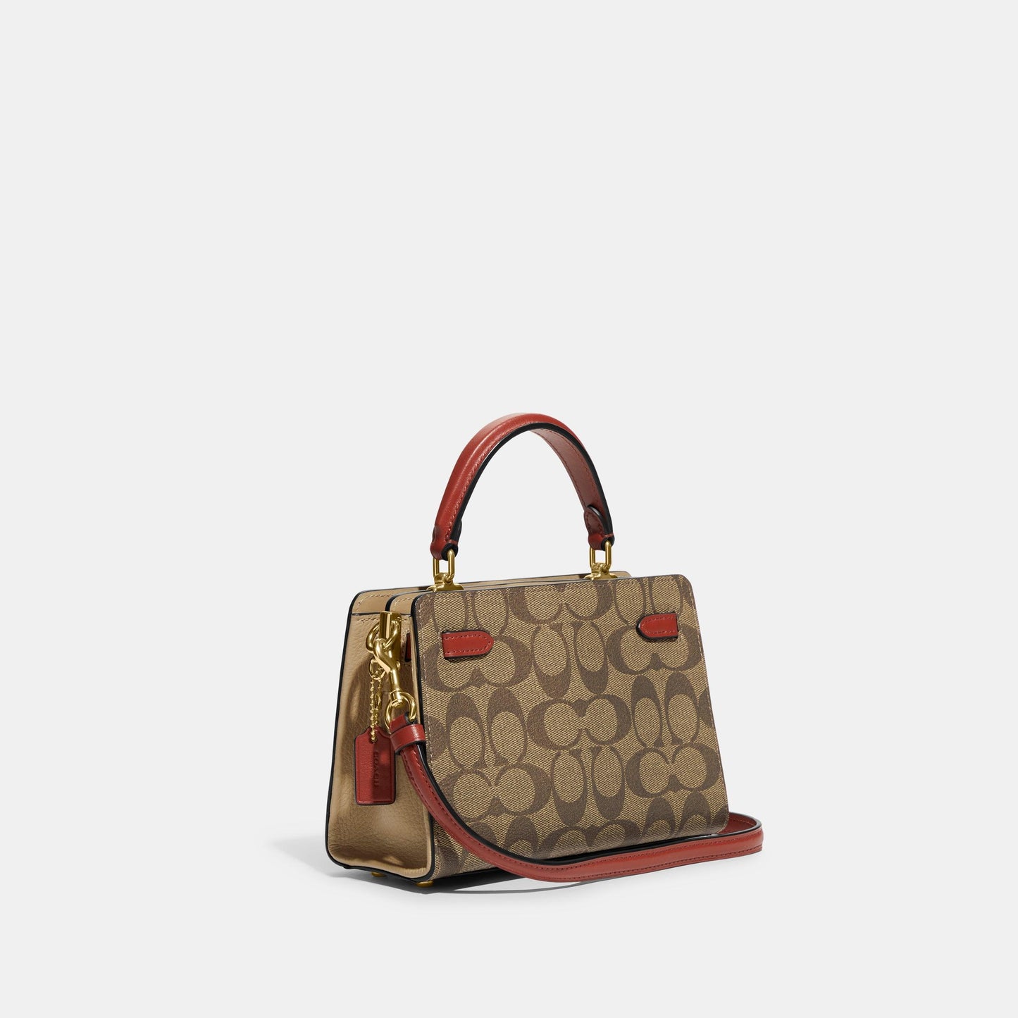 C8318-Mini Lane Top Handle In Colorblock Signature Canvas-IM/Khaki Chalk Multi