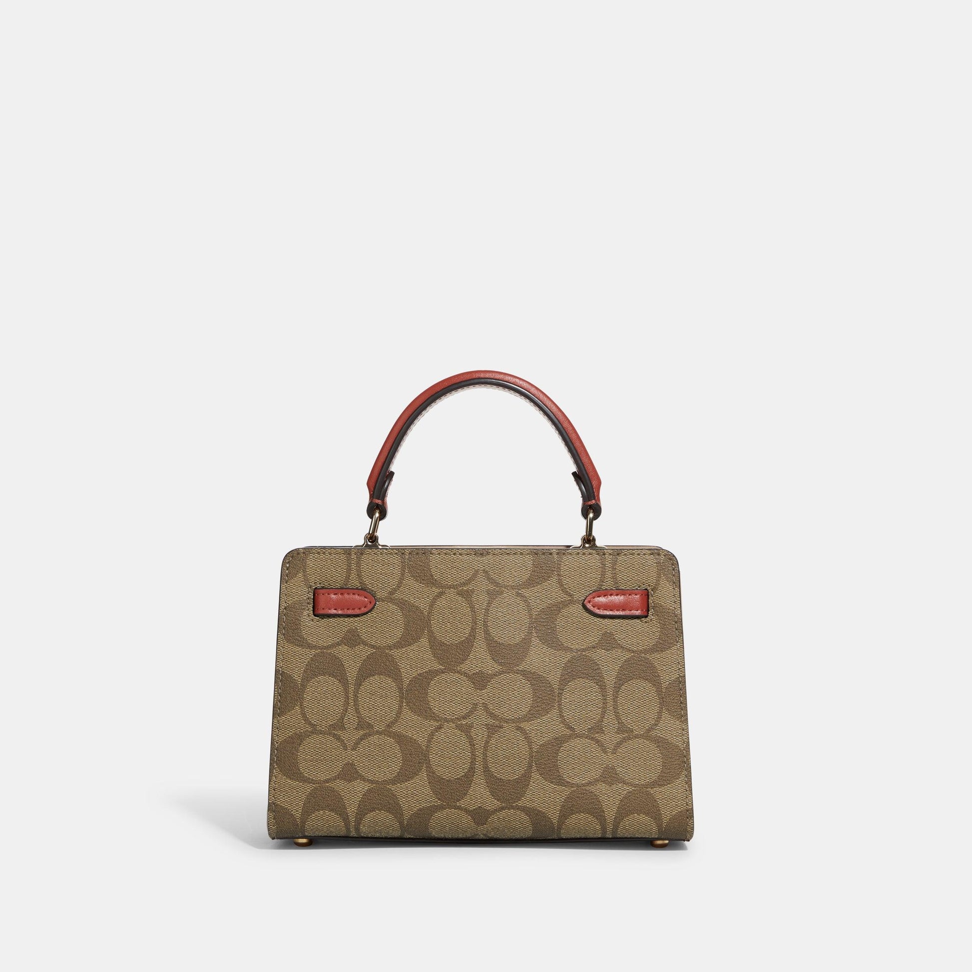 C8318-Mini Lane Top Handle In Colorblock Signature Canvas-IM/Khaki Chalk Multi